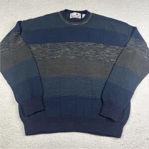 Vintage 90s Florence Tricot 3D Knit Sweater‎ Mens Medium Colorful Crosby Style